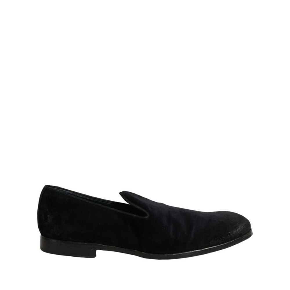 Dolce & Gabbana Black Suede Slip On Slippers Loafers Men's Shoes